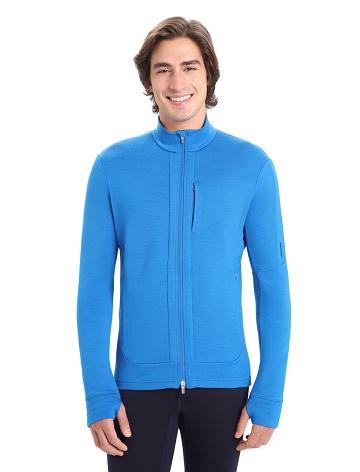 Sweat À Capuche Icebreaker Merino Quantum III Long Sleeve Zip Homme Bleu | FR 1262WNBY